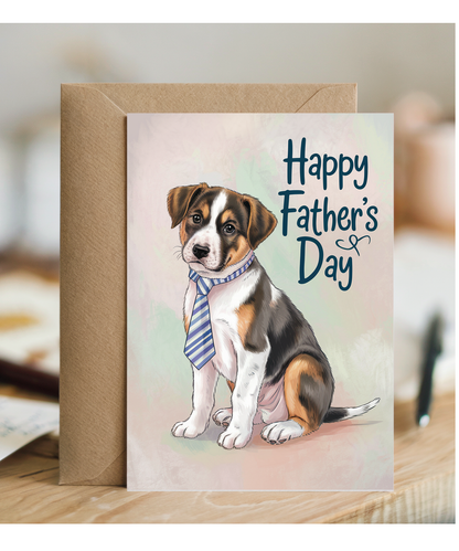 Happy Father's Day - Puppy with a Tie