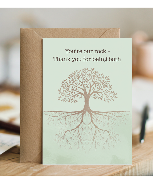 Mothers day card for Dad You're Our Rock Thank You for Being Both