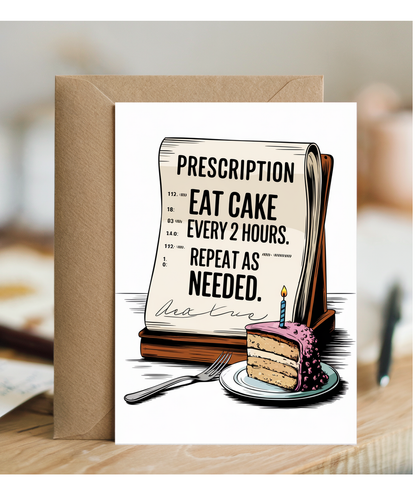 Nurse Birthday Card Your Prescription Today Cake and Lots of It