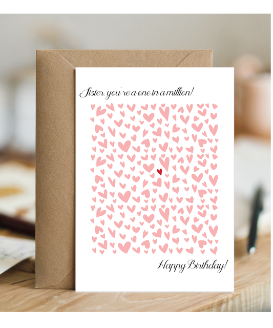 Birthday card sister you're one in a million