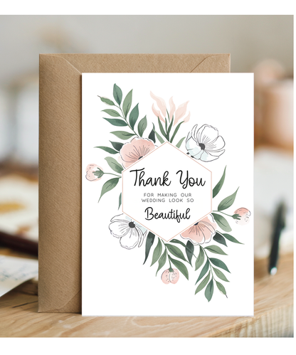 Wedding Decoration Thank You Card for Making Our Wedding Look So Beautiful