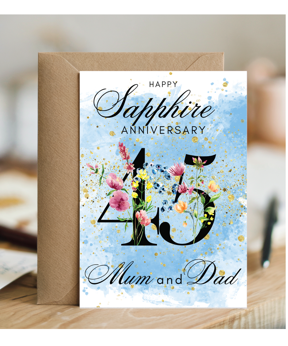 A5 Sapphire anniversary mum and dad