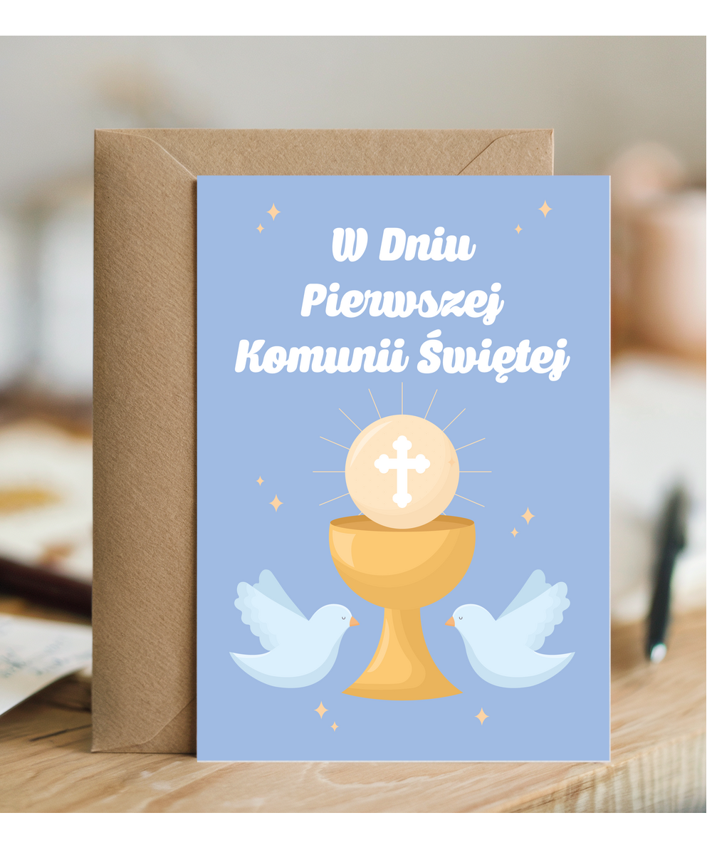 Polish First Holy Communion Card W Dnui Pierwszej Komunii Sweitej