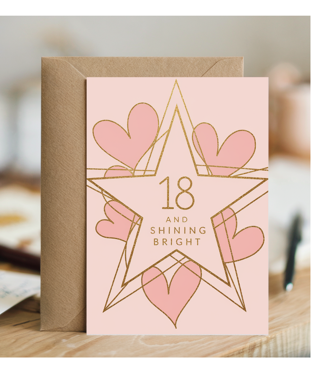 18th Birthday card for her and Shining Bright