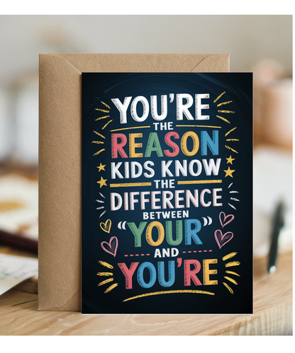 Birthday Card for Teacher Difference Between ‘Your’ and ‘You’re’