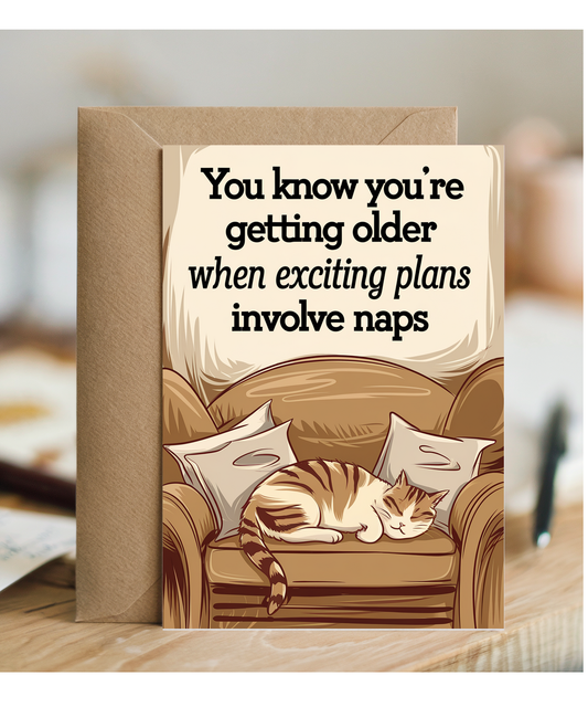 Happy Birthday Card Exciting Plans Involve Naps