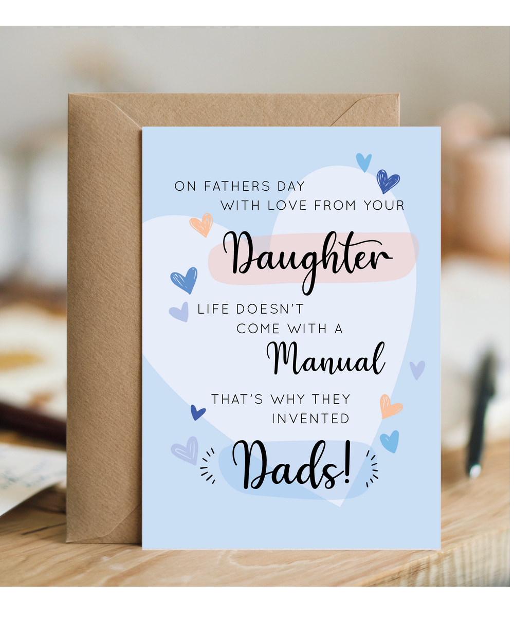 Happy Fathers Day Card Heartfelt Message from Daughter for Dad Grandad Husband