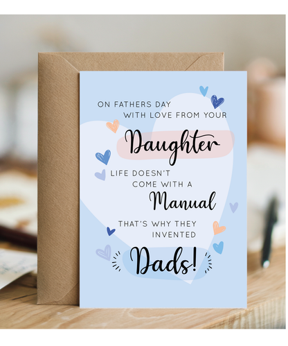 Happy Fathers Day Card Heartfelt Message from Daughter for Dad Grandad Husband