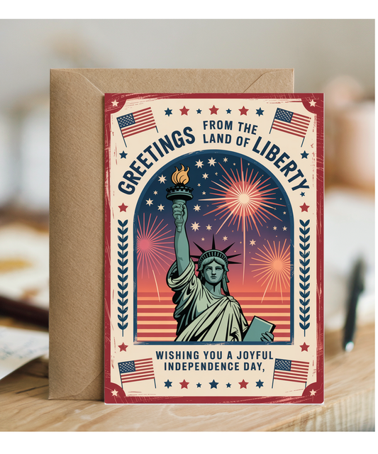 Greetings from the land of liberty frame
