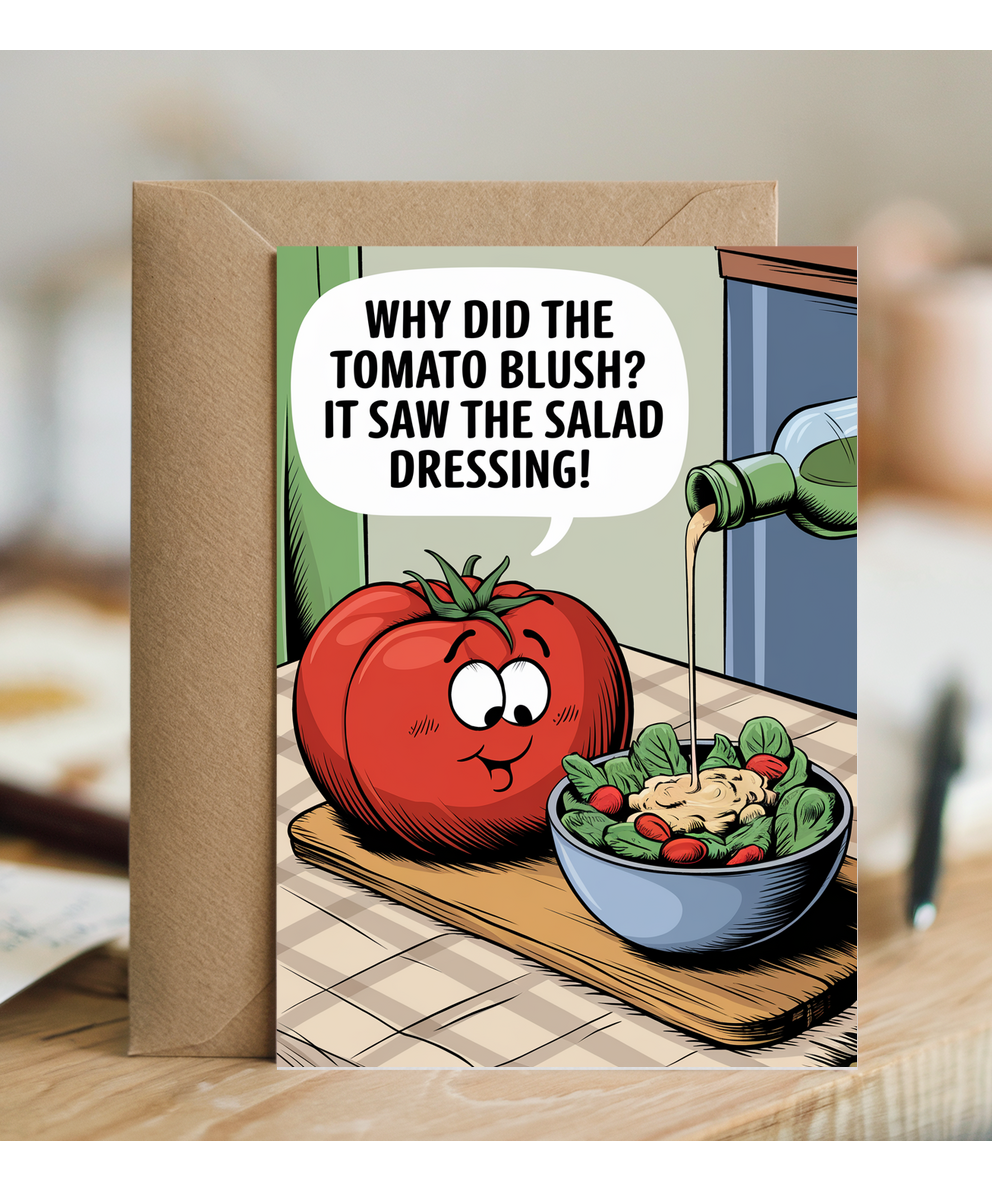 Why did the tomato blush? It saw the salad dressing!