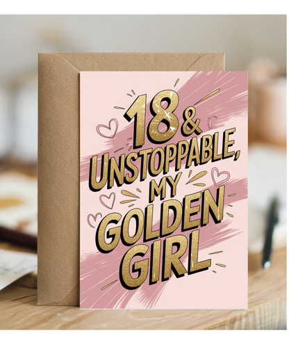 18th Birthday Card My Golden Girl