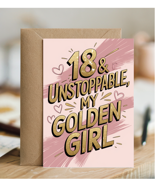 18th Birthday Card My Golden Girl
