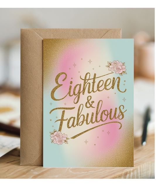 18th Birthday Card for her Eighteen Fabulous