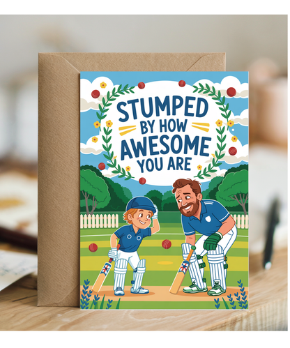 Cricket Themed Card for Son Stumped by How Awesome You Are