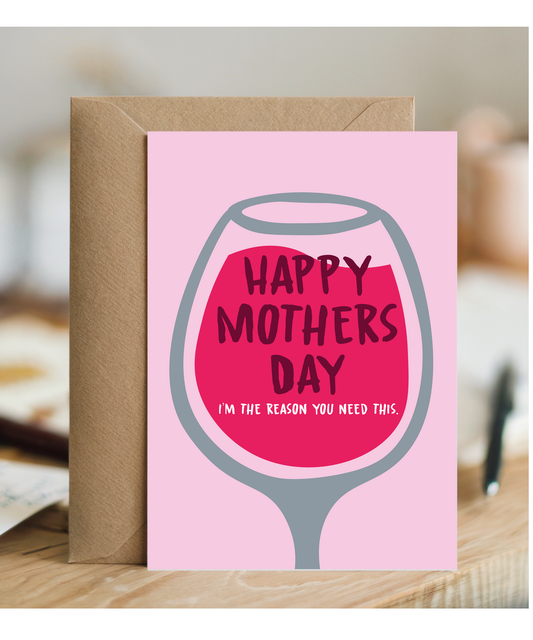 Happy Mothers Day Im the Reason You Need This Glass of Wine