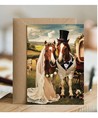 funny horse bride and groom