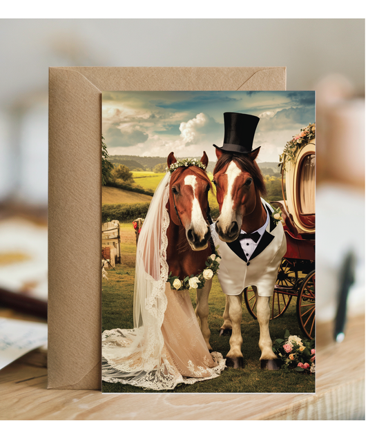 funny horse bride and groom