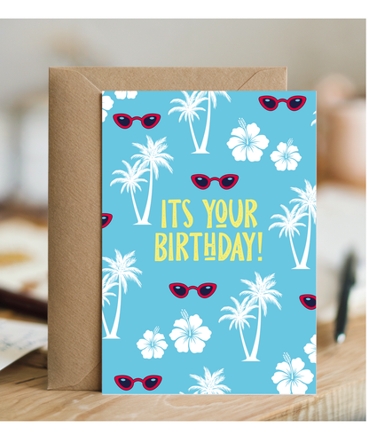 Hawaiian Movie Theme Birthday Card Its Your Birthday Summer Holiday