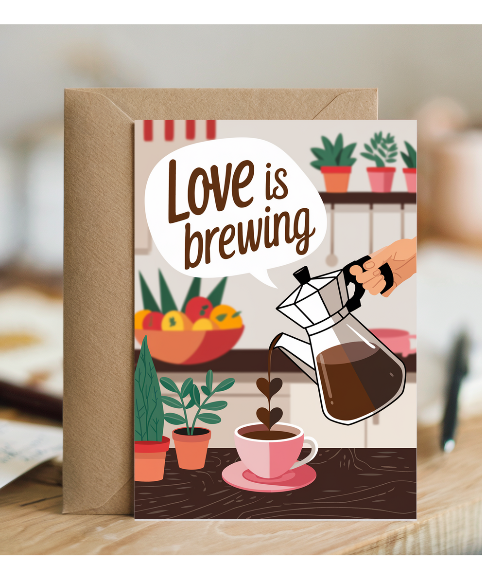 Love is brewing Greeting Card