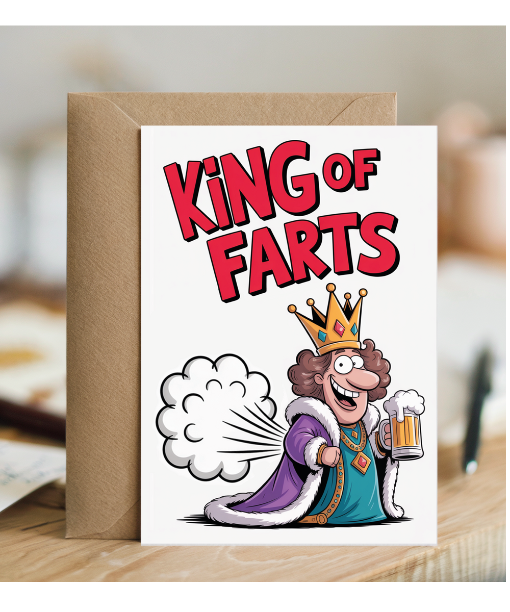 Hilarious Birthday Card for the Mr Husband Boyfriend Partner King of Farts