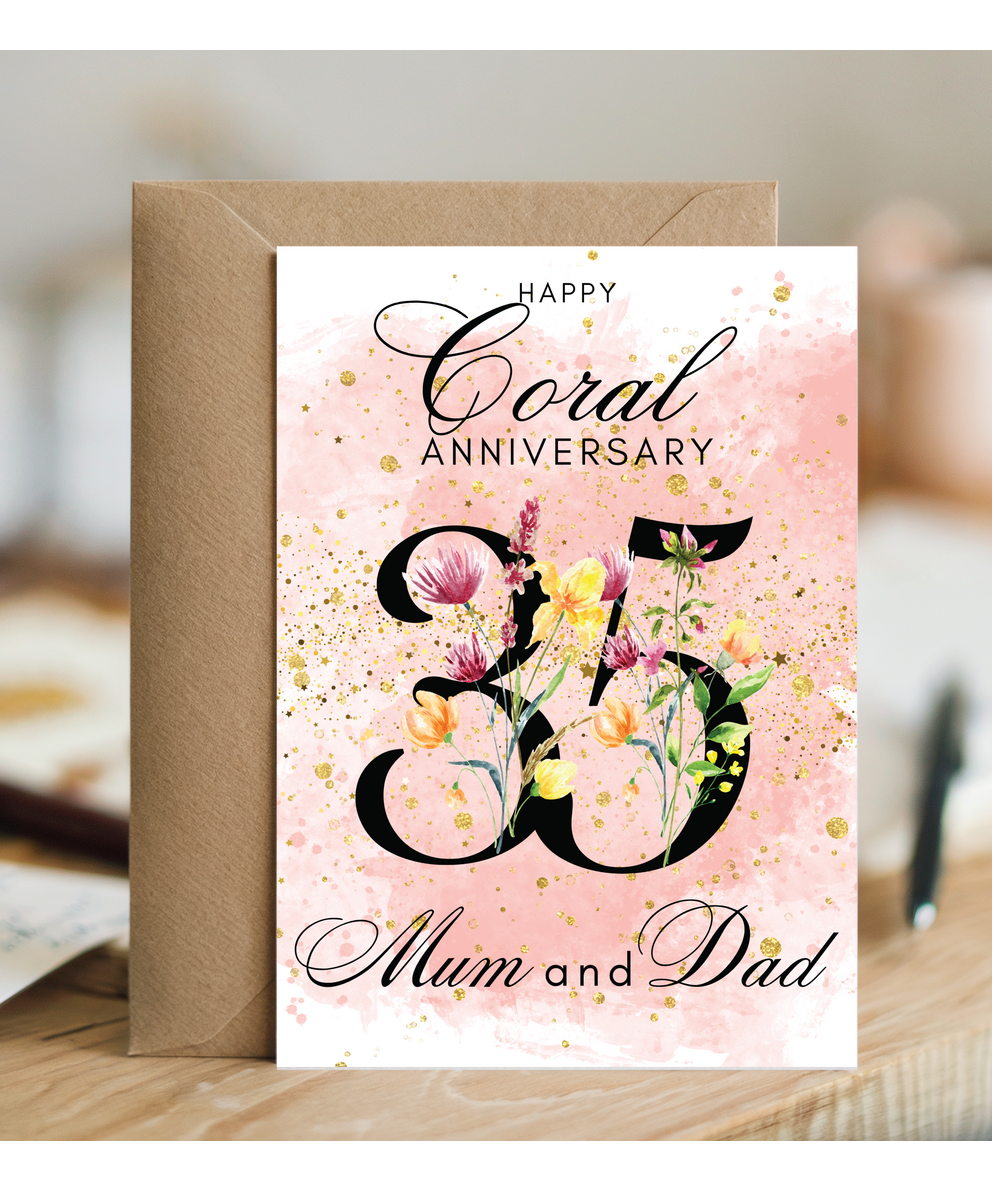 A5 Coral anniversary mum and dad