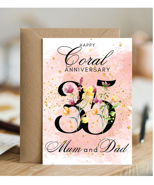A5 Coral anniversary mum and dad