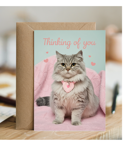 Thinking of You with Cat with a Heart