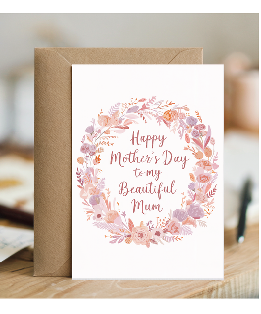 Happy mother's day to my beautiful mum wreath