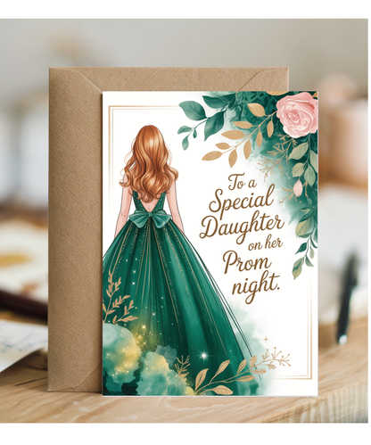 to a special daughter on her prom night emerald green