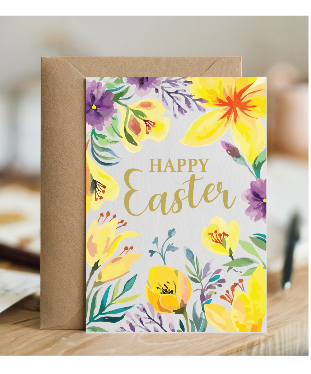 Happy easter flowers