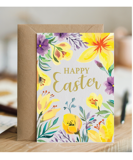 Happy easter flowers