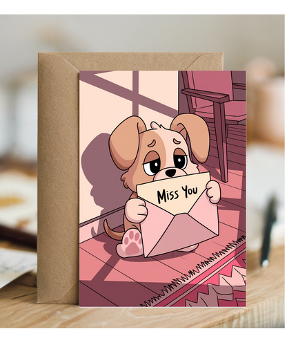 Miss You - Puppy with a Letter