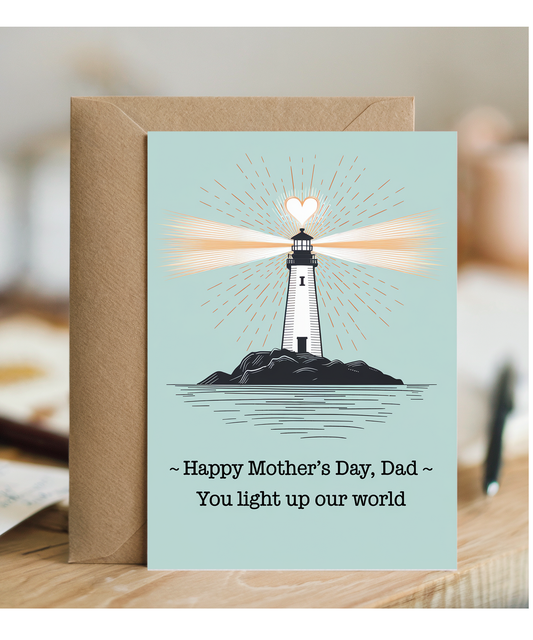 Happy Mother's Day Dad Card You Light Up Our World