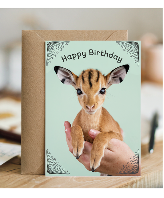 Birthday card Miniture deer cute funny