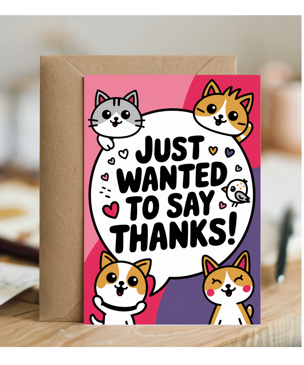 Just Wanted to Say Thanks Card Cats kitten