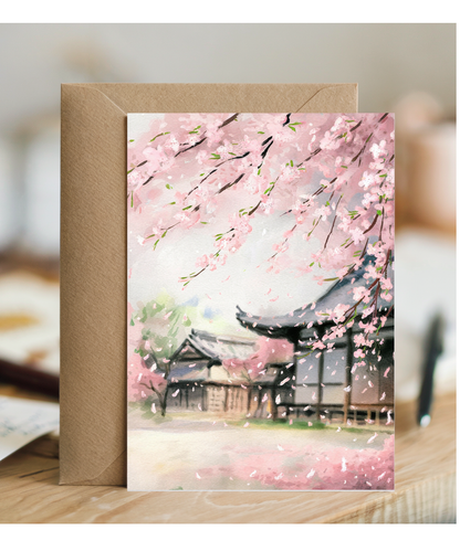 watercolor painting of cherry blossoms in full bloom