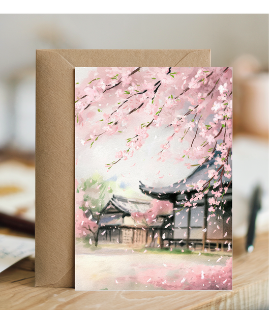 watercolor painting of cherry blossoms in full bloom