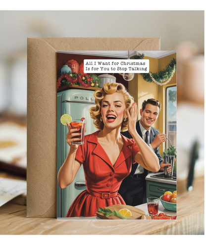 funny vintage christmas stop talking