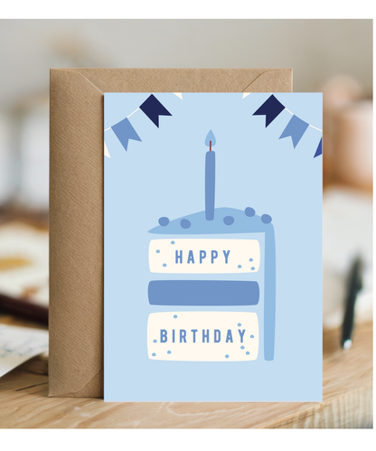 minimalistic male blue Happy Birthday