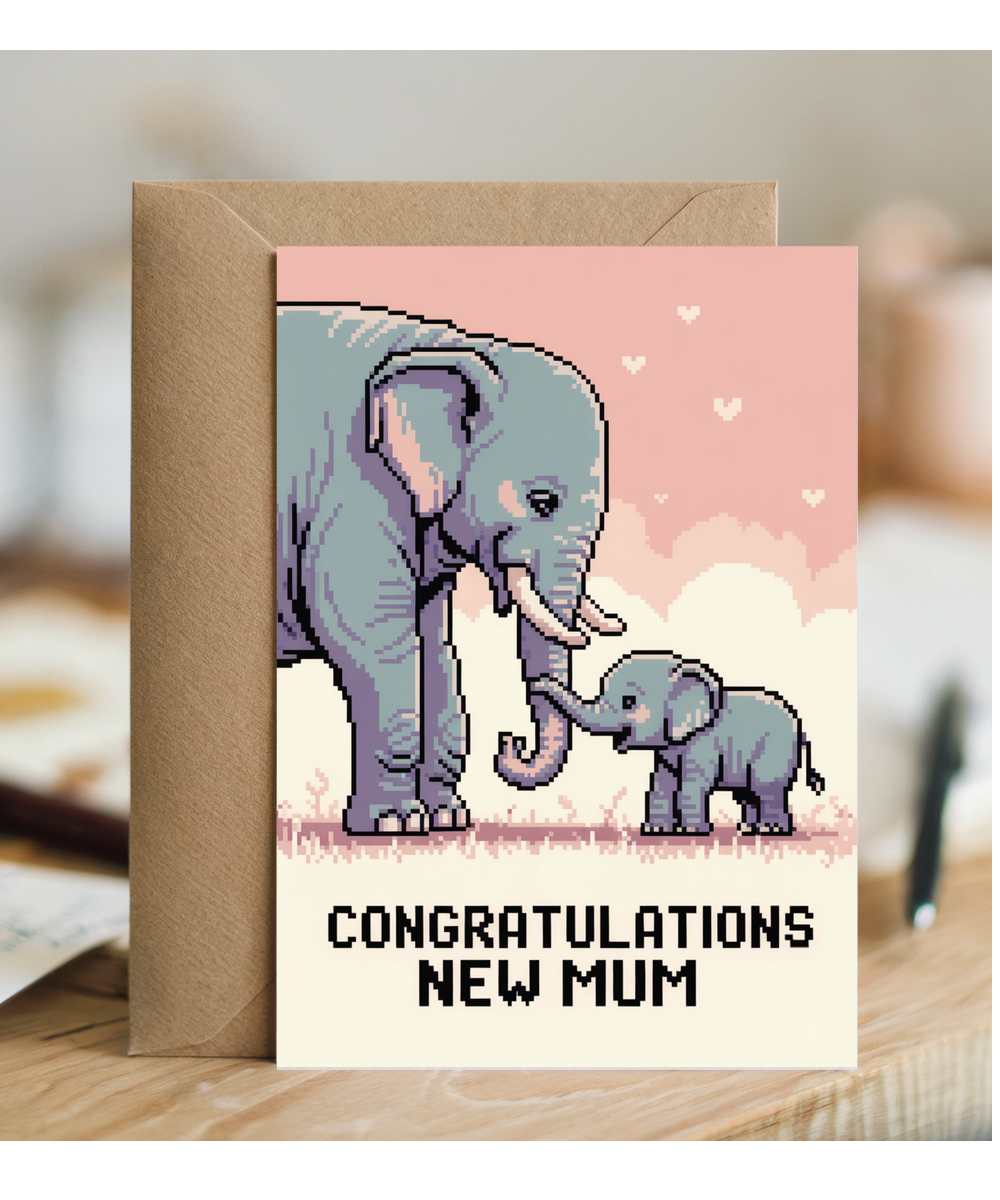 New mum pixel elephant baby