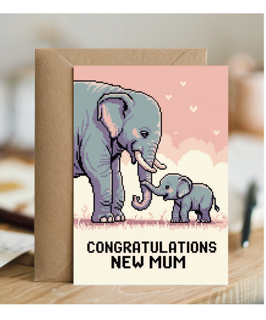 New mum pixel elephant baby