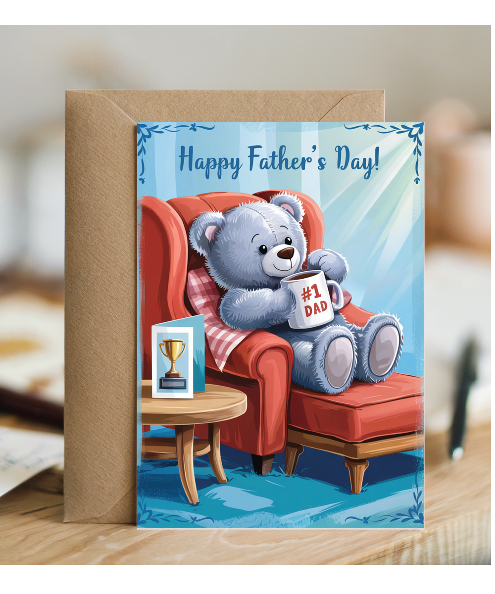 Father's day card #1 Dad teddy bear