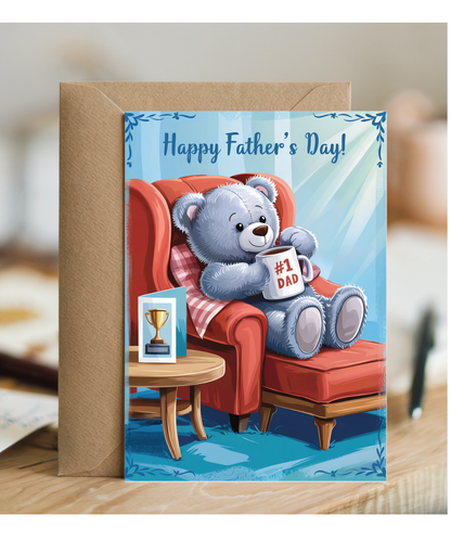 Father's day card #1 Dad teddy bear