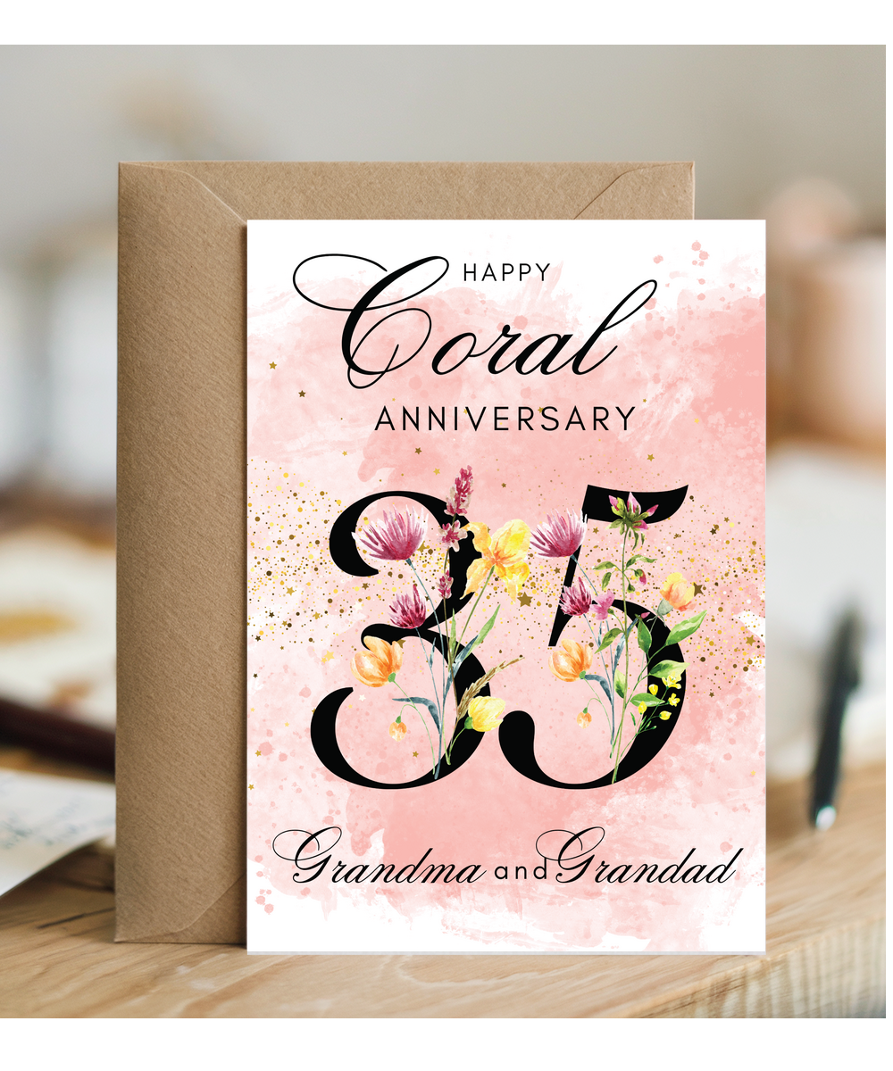 A5 Coral anniversary Grandma and Grandma