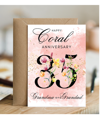 A5 Coral anniversary Grandma and Grandma