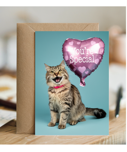 You're Special with Cat with a Heart Balloon