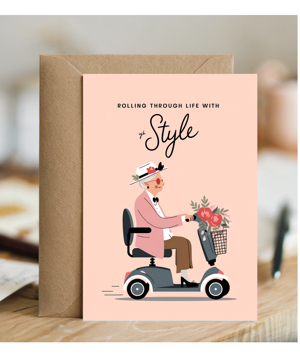 Funny Birthday Card Rolling Through Life with Style