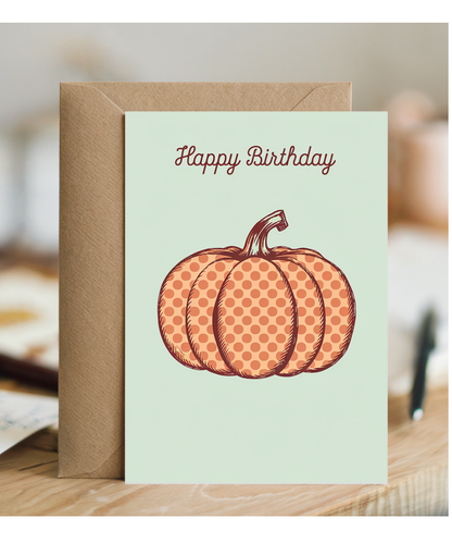 Happy Birthday card pumpkin Kusama style
