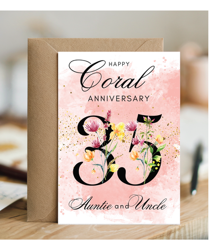 A5 Coral anniversary Auntie and Uncle
