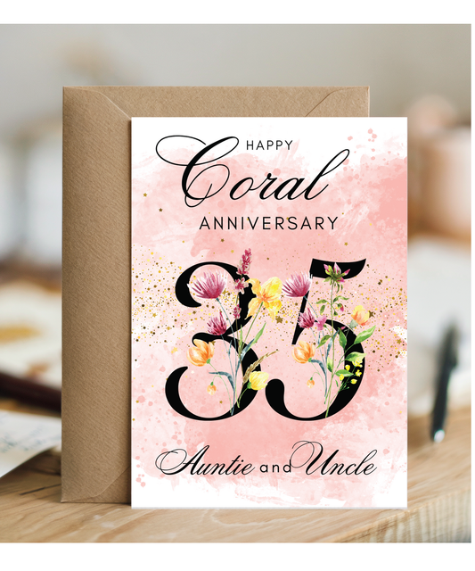 A5 Coral anniversary Auntie and Uncle